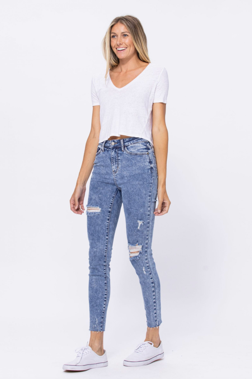 Judy Blue Destroyed Acid Wash Skinnies