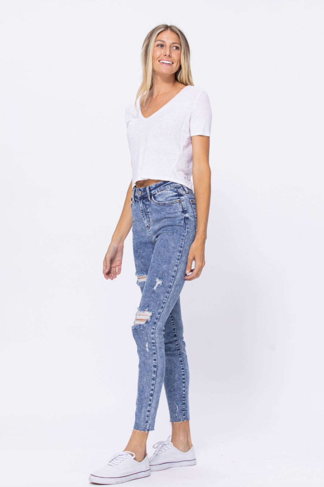 Judy Blue Destroyed Acid Wash Skinnies