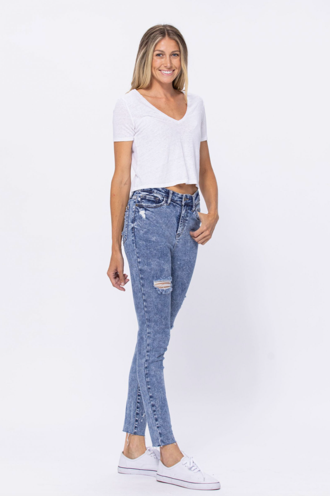 Judy Blue Destroyed Acid Wash Skinnies