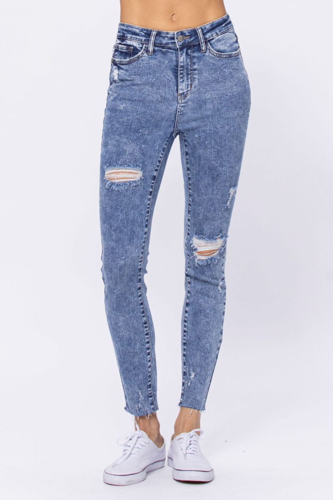 Judy Blue Destroyed Acid Wash Skinnies