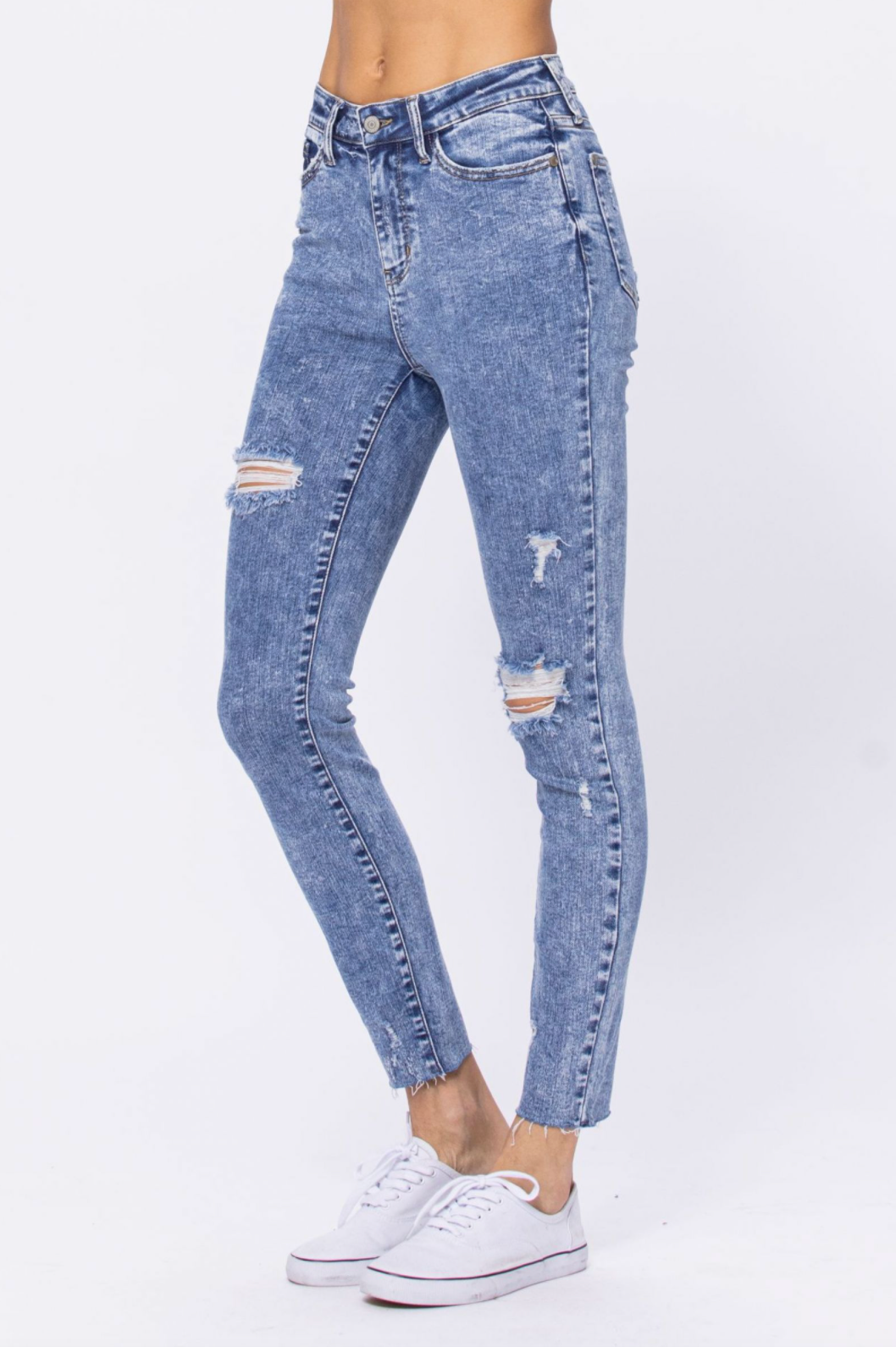 Judy Blue Destroyed Acid Wash Skinnies