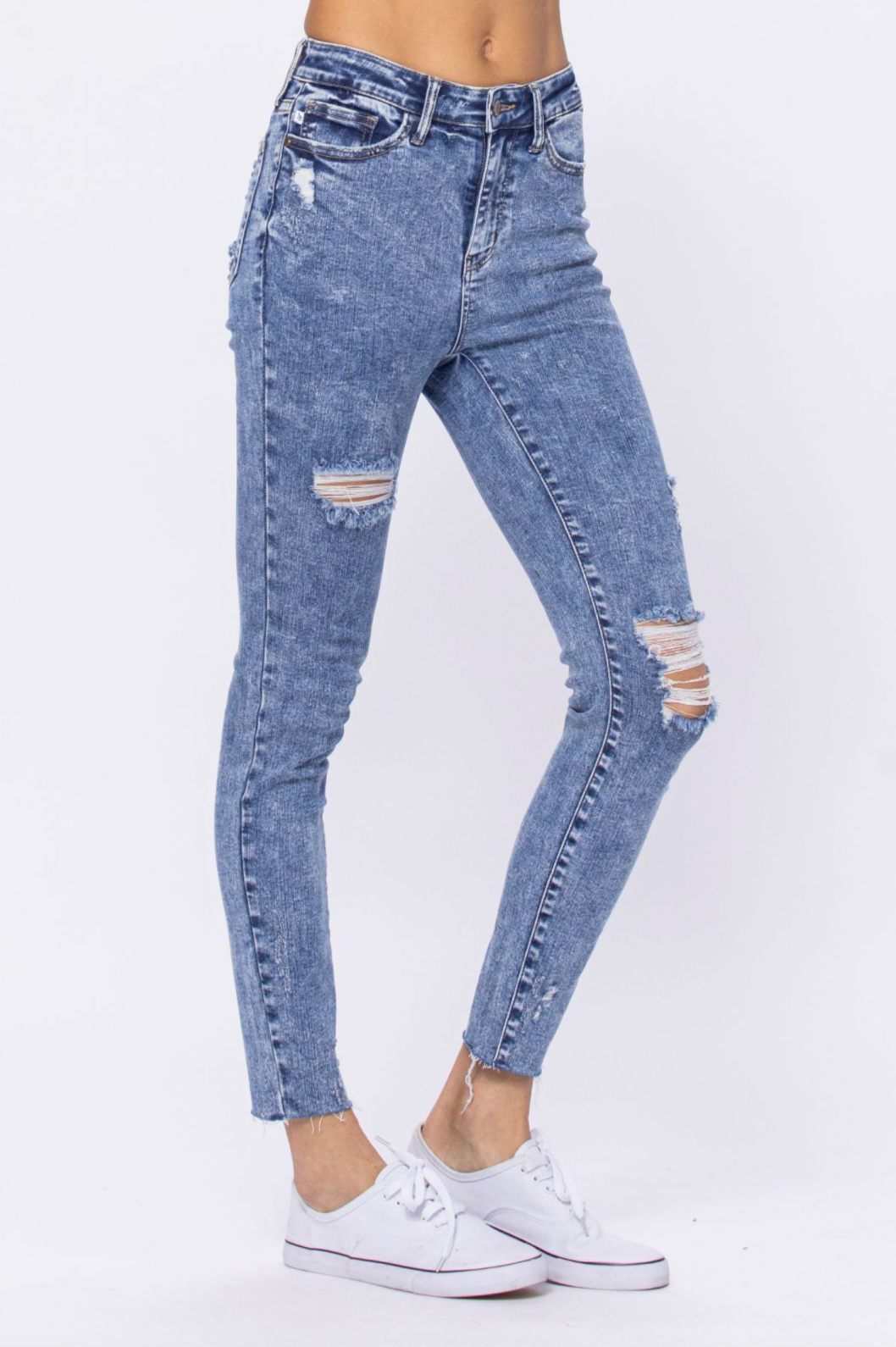 Judy Blue Destroyed Acid Wash Skinnies