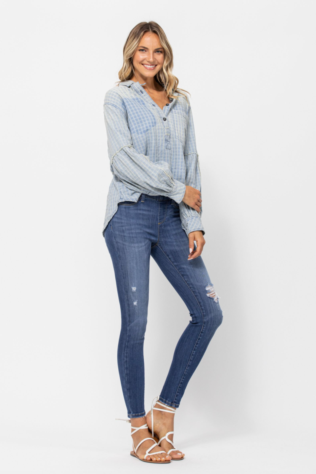 Judy Blue Destroyed Pull-On Jeggings