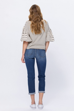 Judy Blue Thermal Patch Boyfriend Jeans