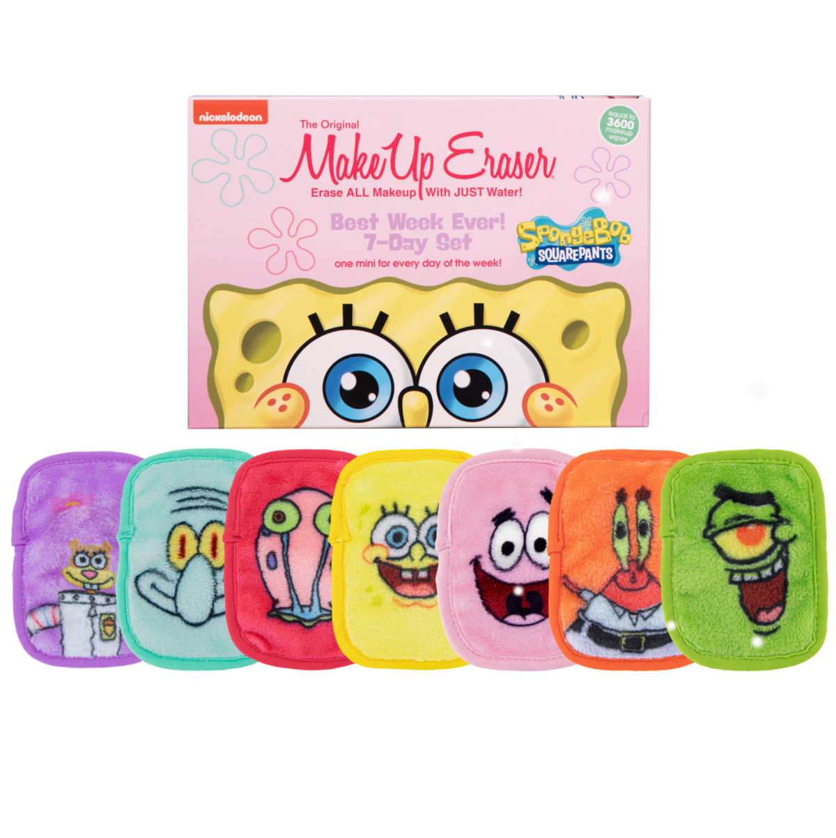 MakeUp Eraser - 7 Day Set - Sponge Bob