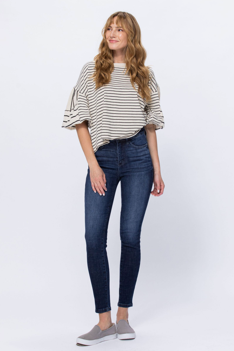 Judy Blue Tummy Control Top Skinny Jeans - Dark Wash