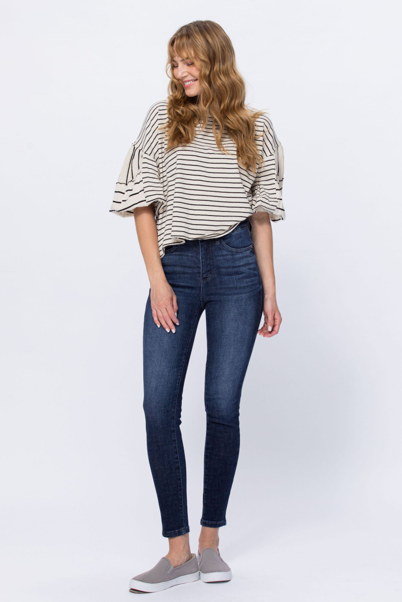 Judy Blue Tummy Control Top Skinny Jeans - Dark Wash