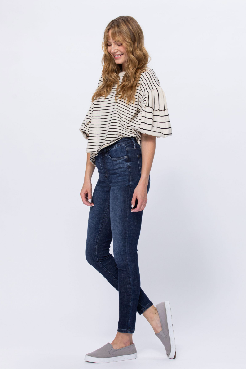 Judy Blue Tummy Control Top Skinny Jeans - Dark Wash