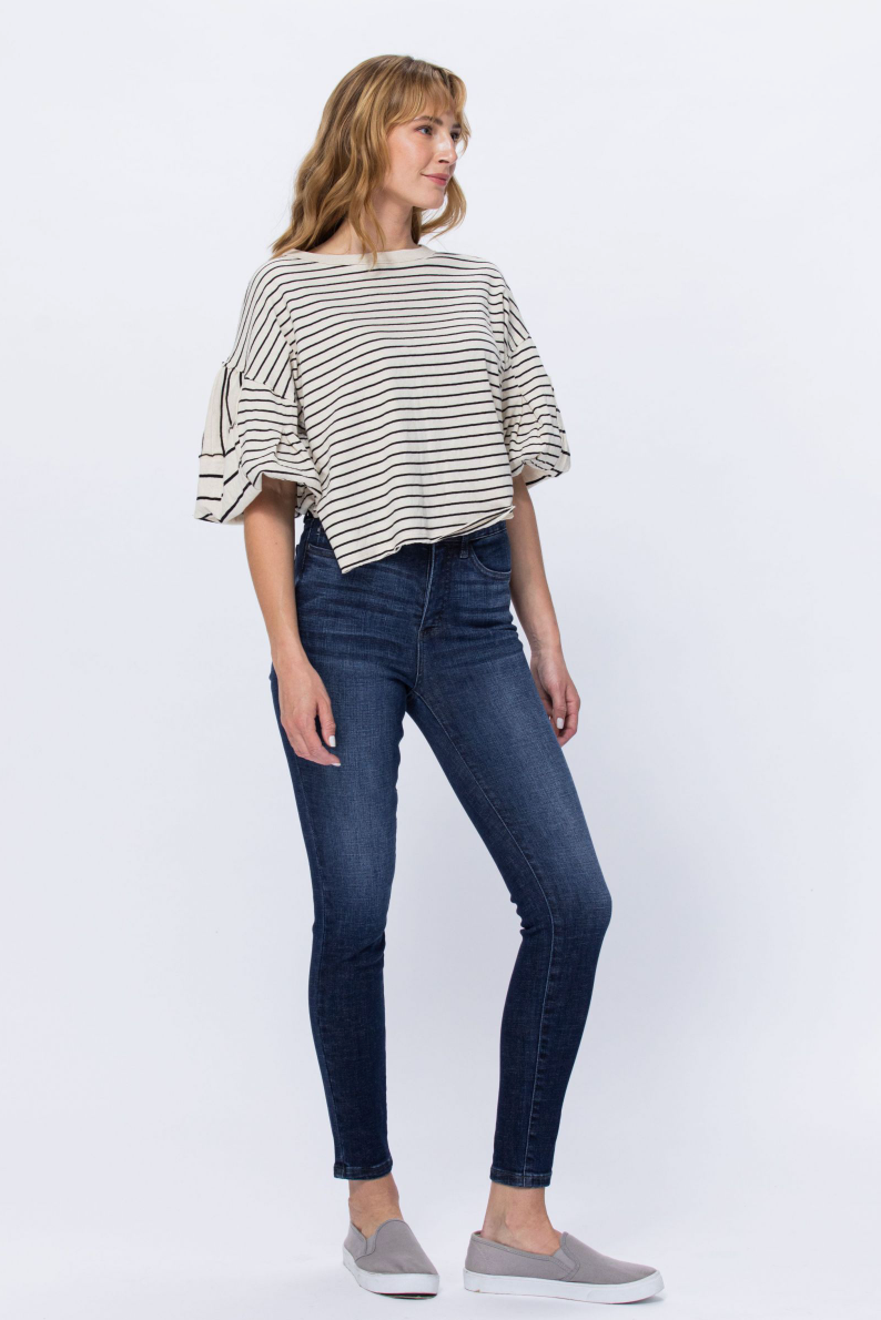 Judy Blue Tummy Control Top Skinny Jeans - Dark Wash