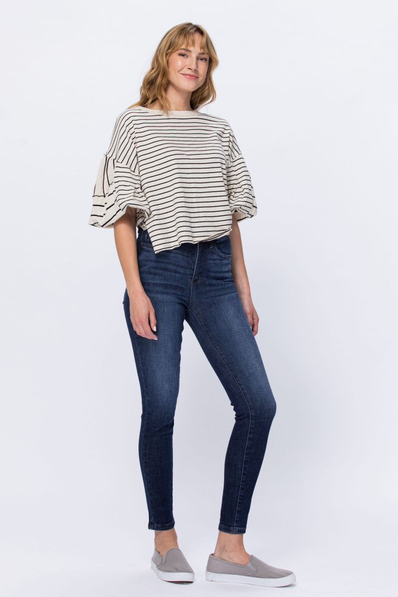Judy Blue Tummy Control Top Skinny Jeans - Dark Wash