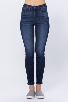Judy Blue Tummy Control Top Skinny Jeans - Dark Wash