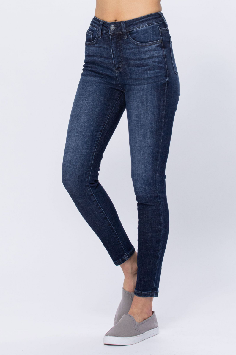 Judy Blue Tummy Control Top Skinny Jeans - Dark Wash