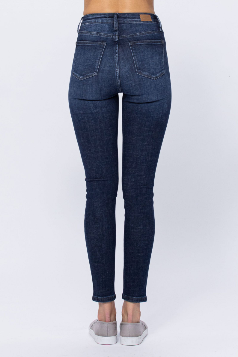 Judy Blue Tummy Control Top Skinny Jeans - Dark Wash