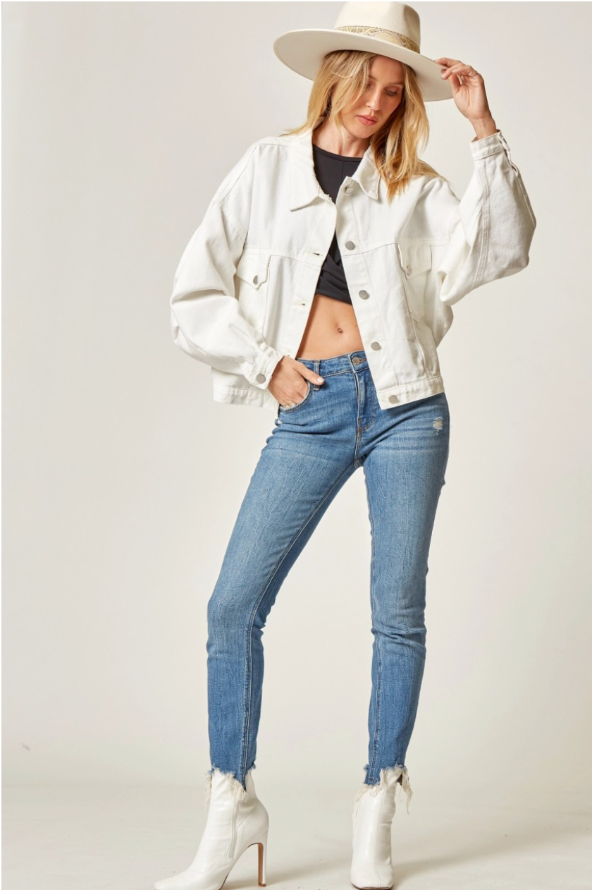 We Had It All Denim Jacket - Ivory