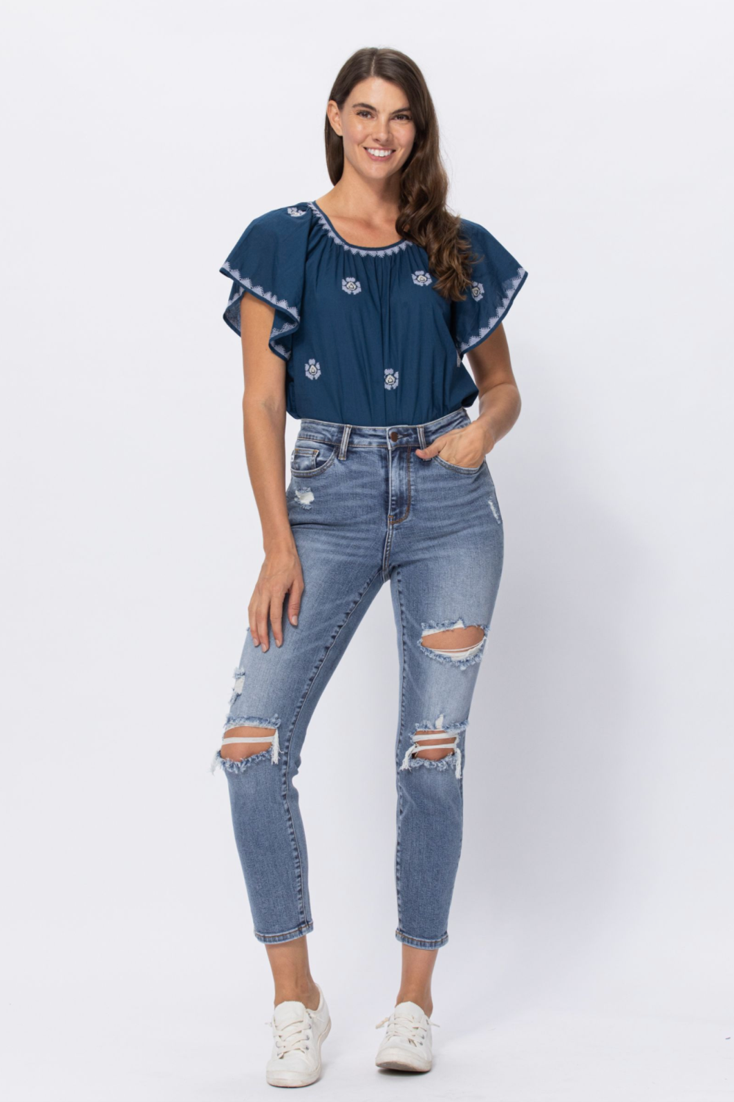 Judy Blue Destroyed Girlfriend Jeans