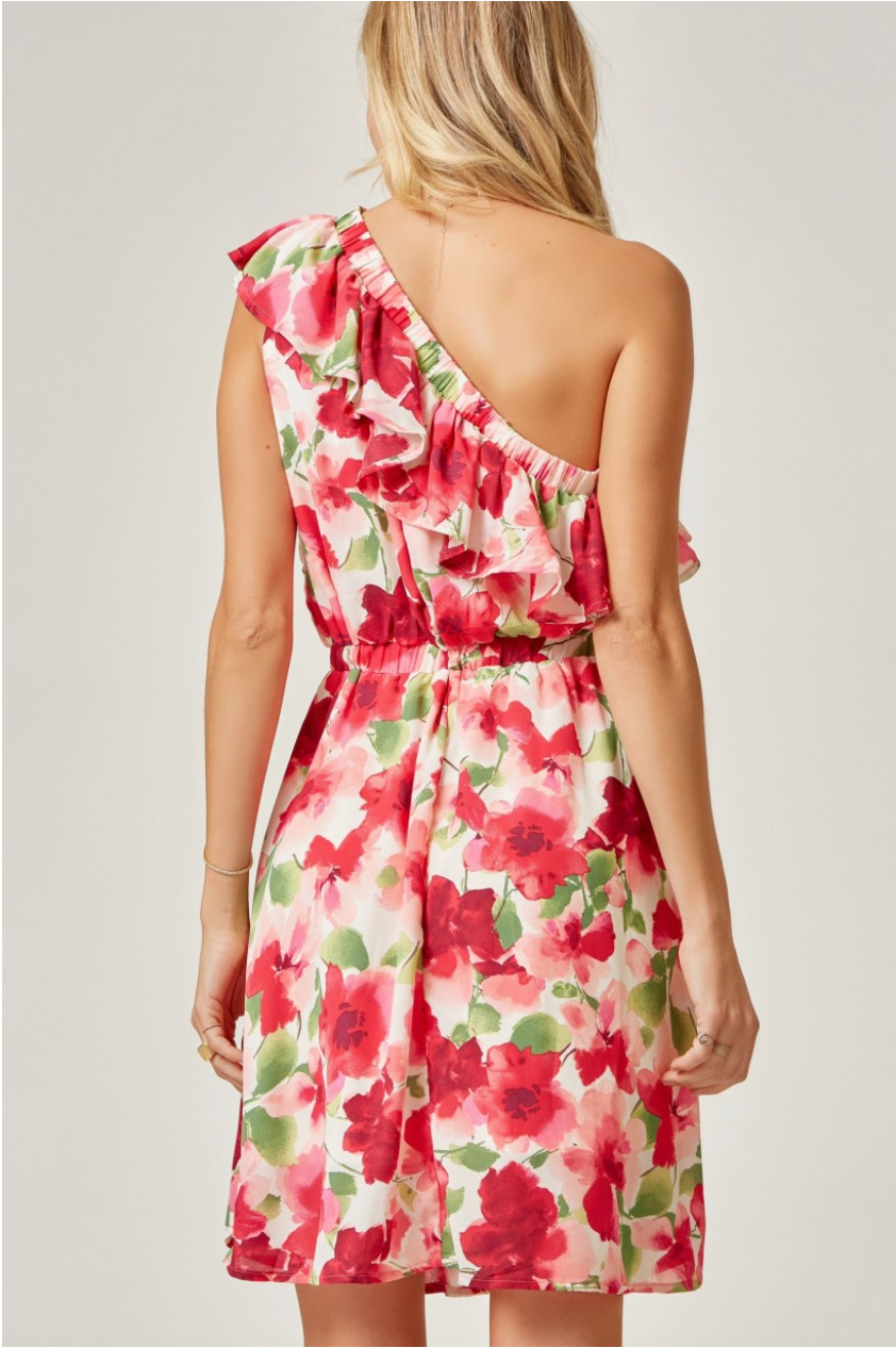 Perfectly Sunkissed Dress - Fuchsia Floral