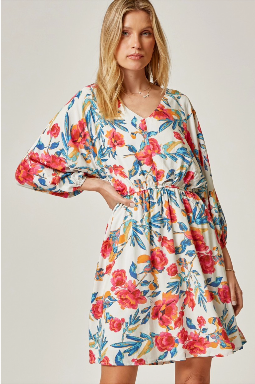 Made For You Floral Dress - Ivory