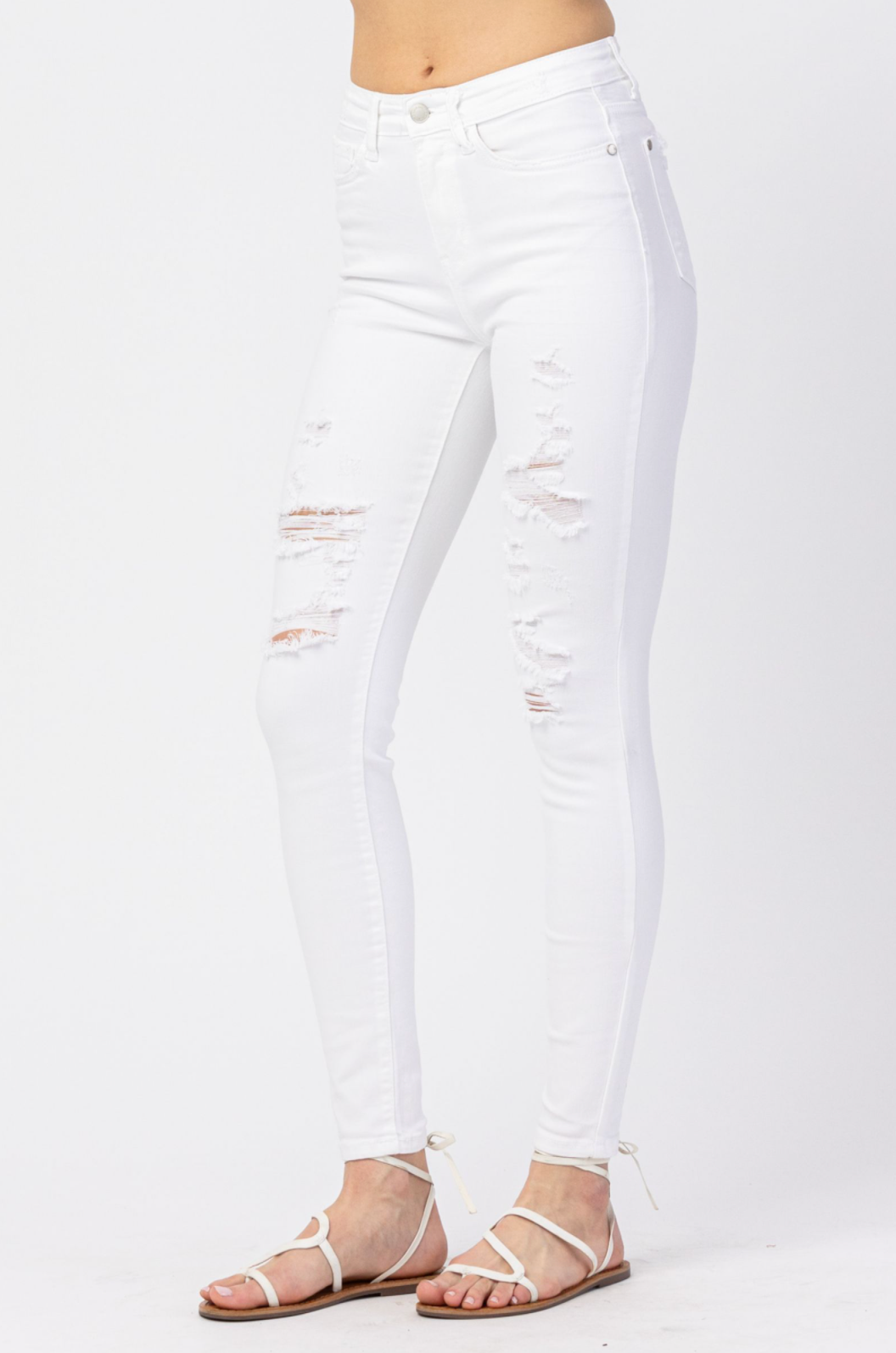 Judy Blue White Destroyed Skinny Jeans