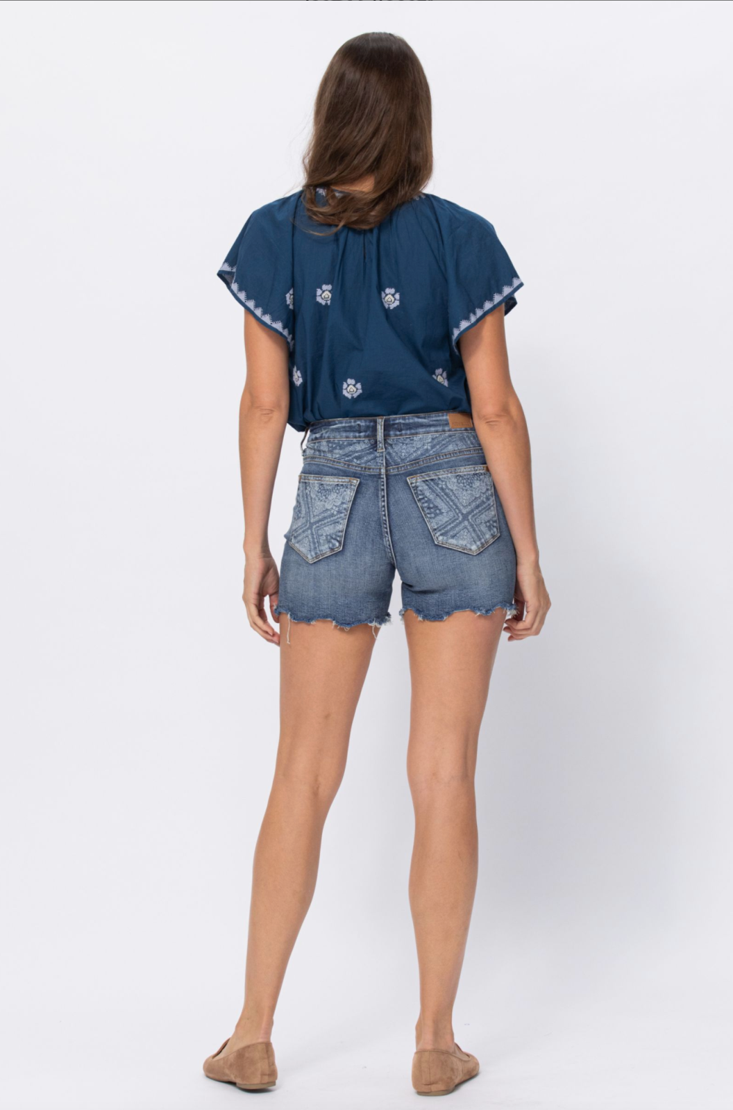 Judy Blue Paisley Bandana Printed Shorts
