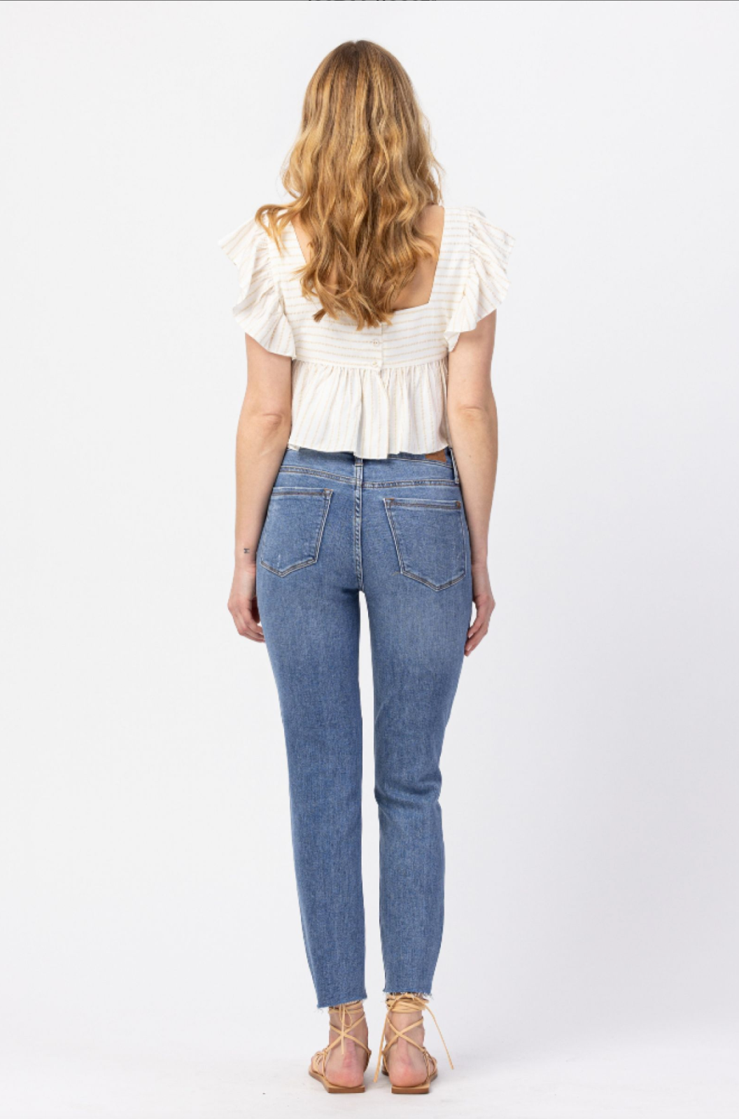 Judy Blue Sunflower Embroidered Girlfriend Jeans