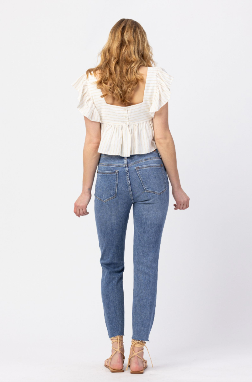 Judy Blue Sunflower Embroidered Girlfriend Jeans