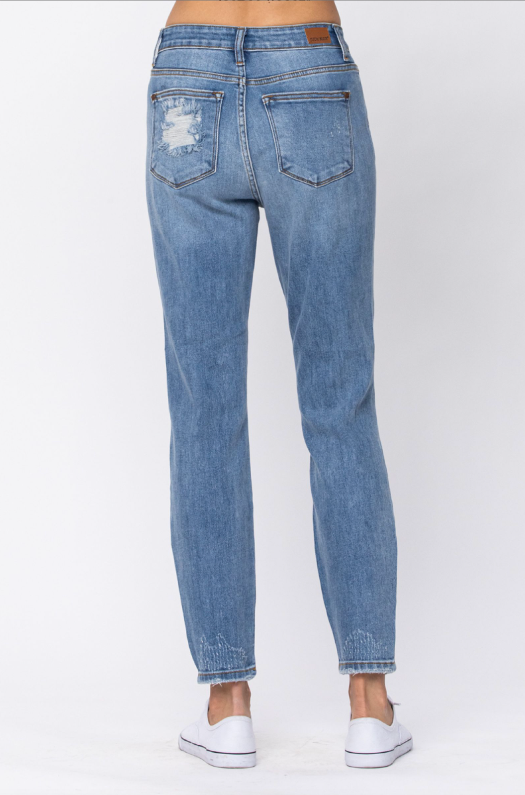 Judy Blue Destroyed Light Wash Boyfriend Jeans