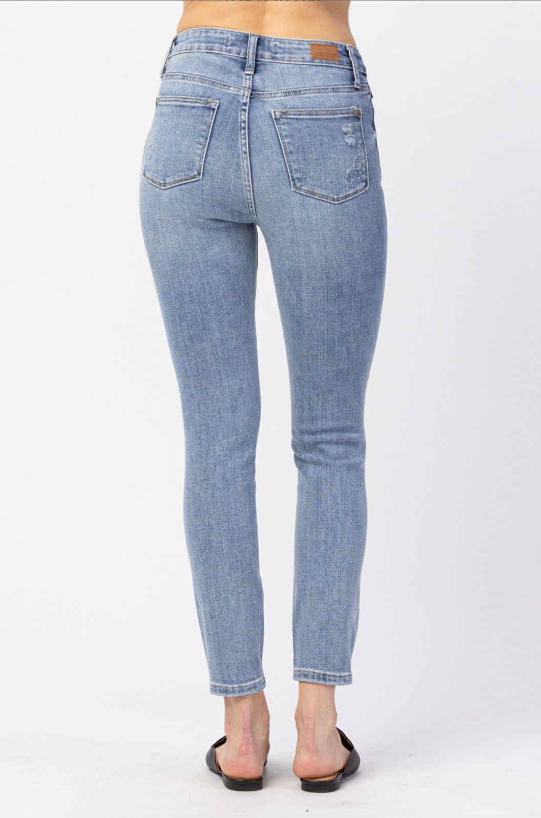 Judy Blue Light Wash Destroyed Skinny Jeans