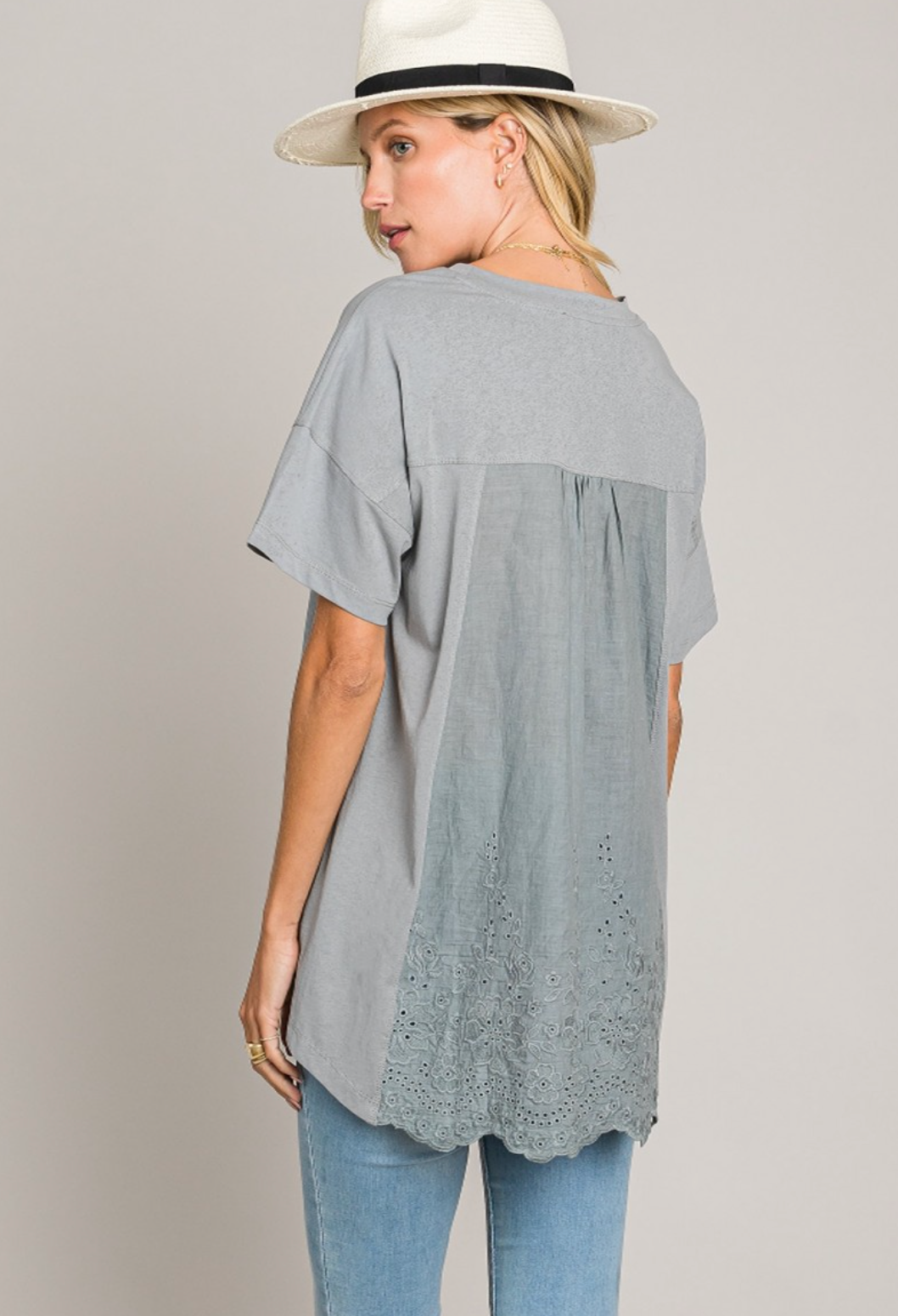 We Can Dance Eyelet Back Top