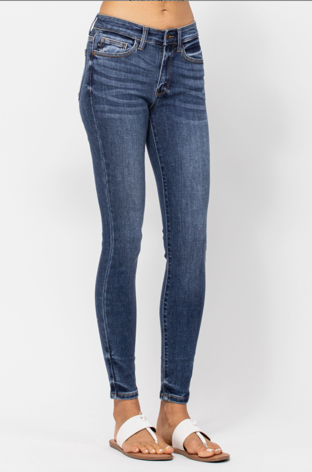 Judy Blue Handsand Skinny Fit Jeans - Medium Wash