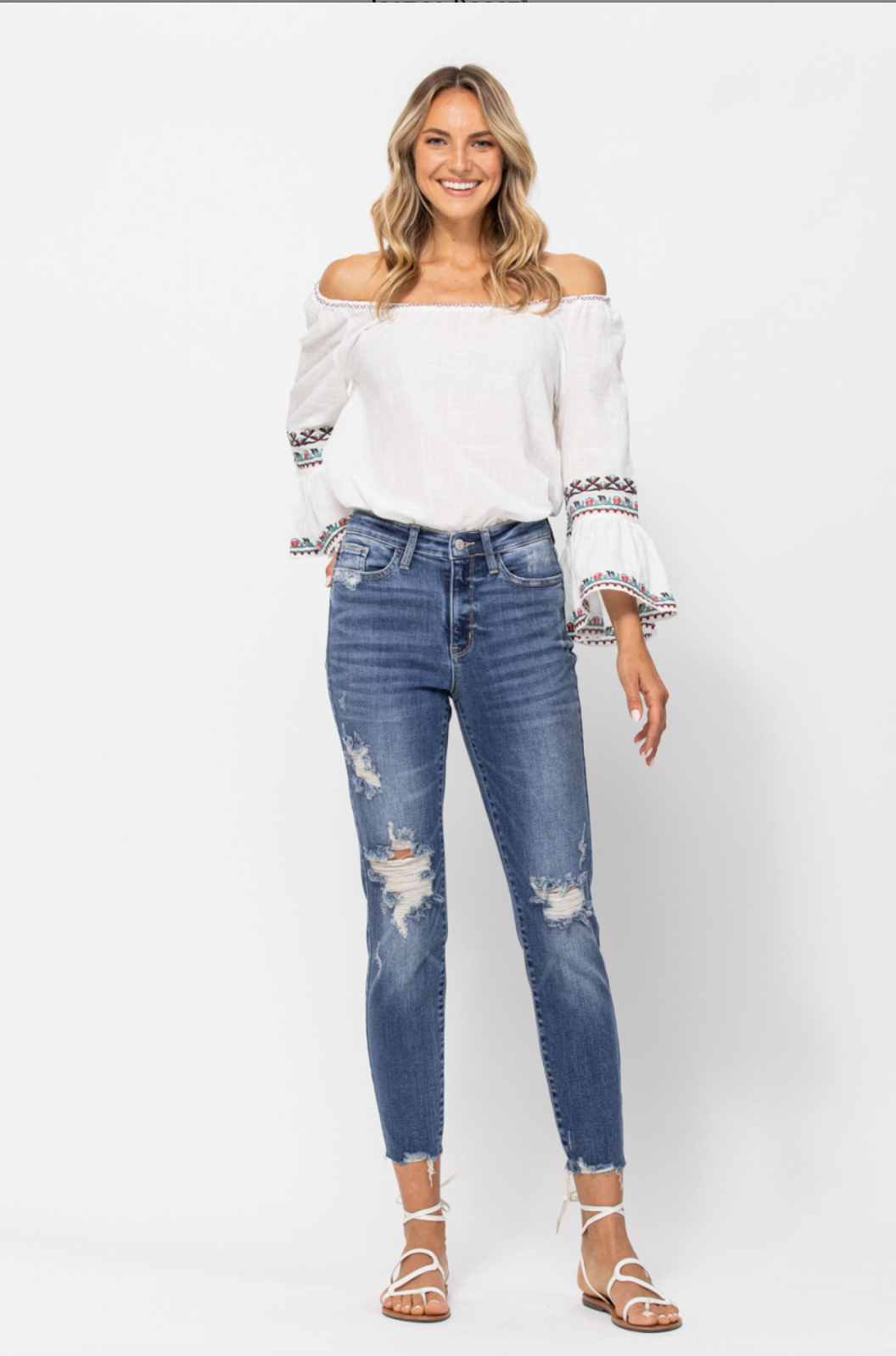 Judy Blue Destroyed Girlfriend Jeans
