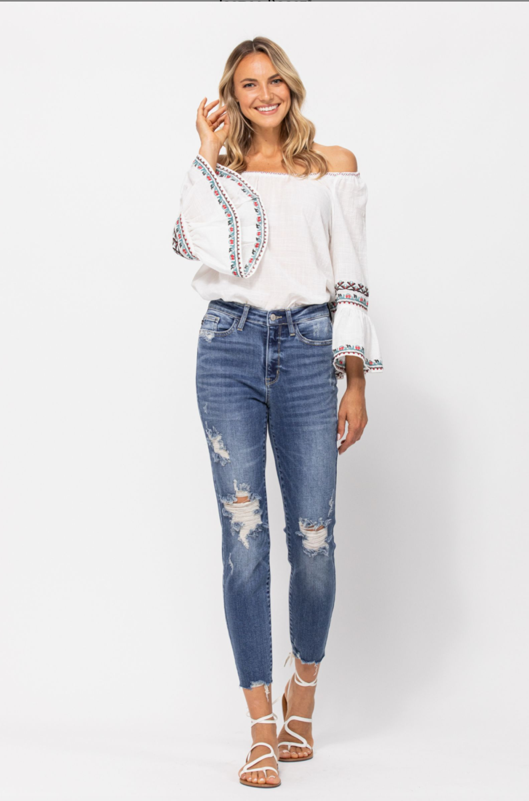 Judy Blue Destroyed Girlfriend Jeans