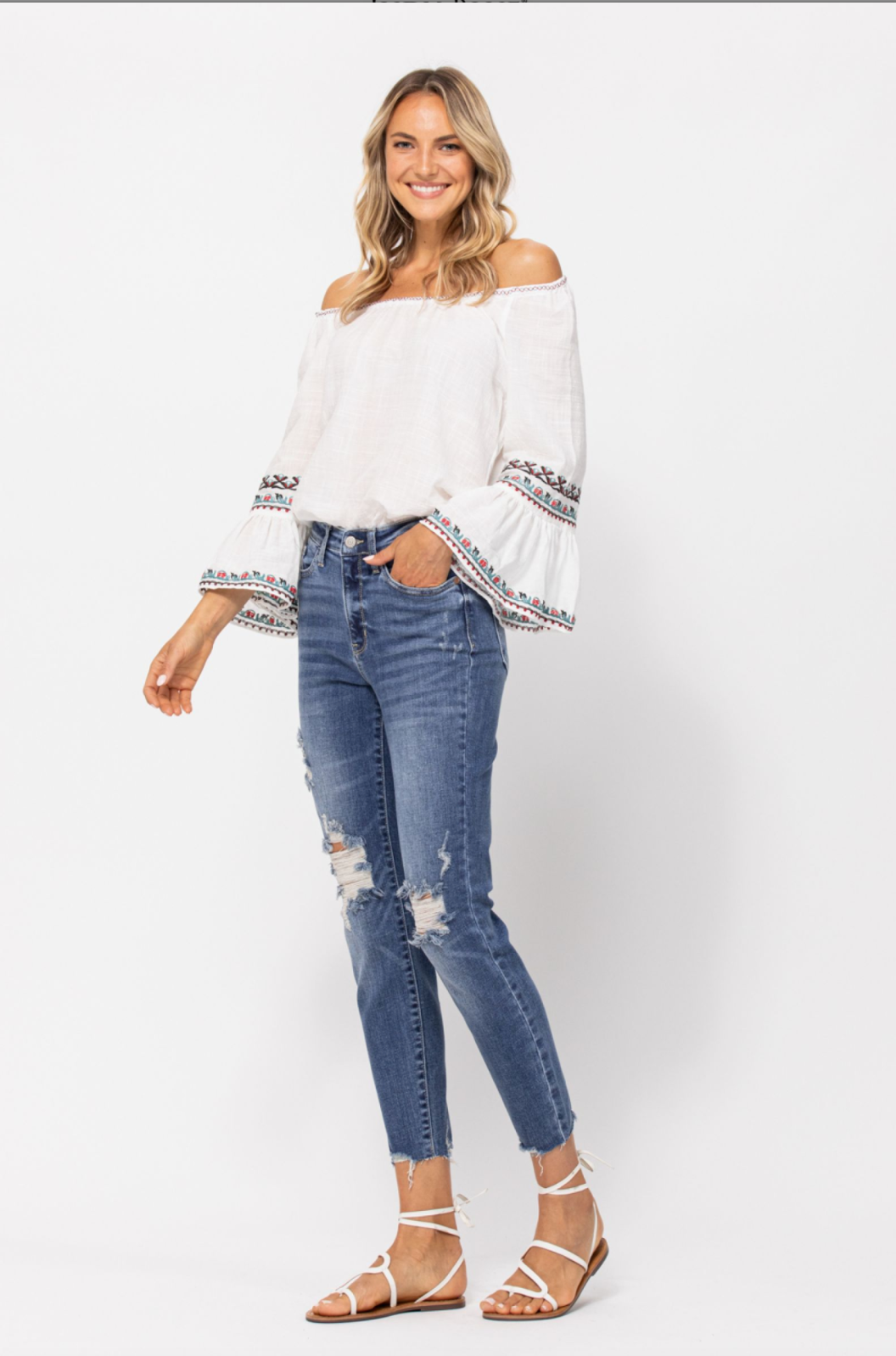Judy Blue Destroyed Girlfriend Jeans