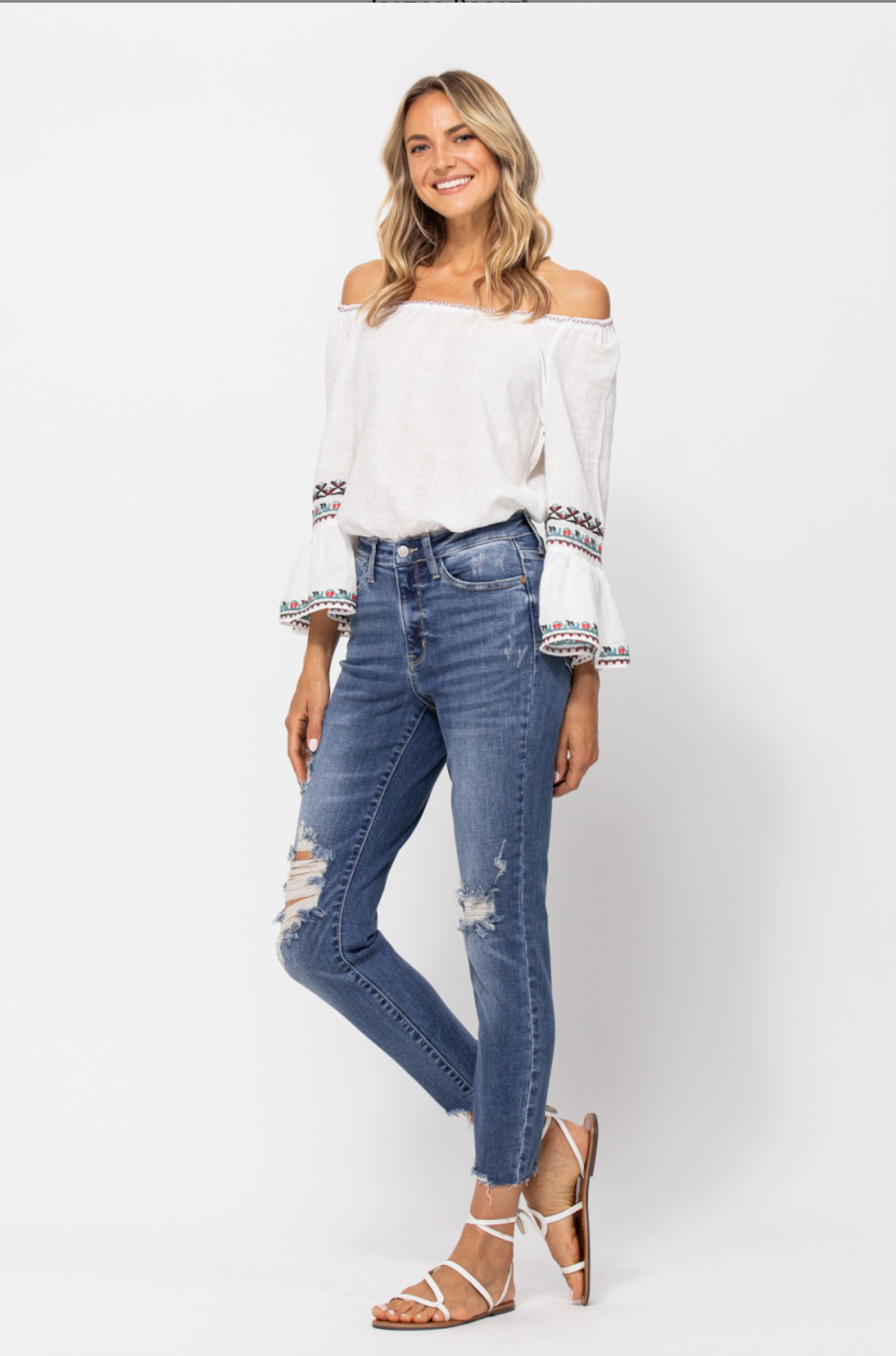 Judy Blue Destroyed Girlfriend Jeans
