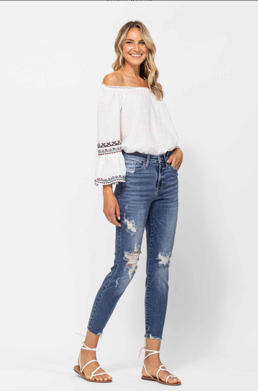 Judy Blue Destroyed Girlfriend Jeans