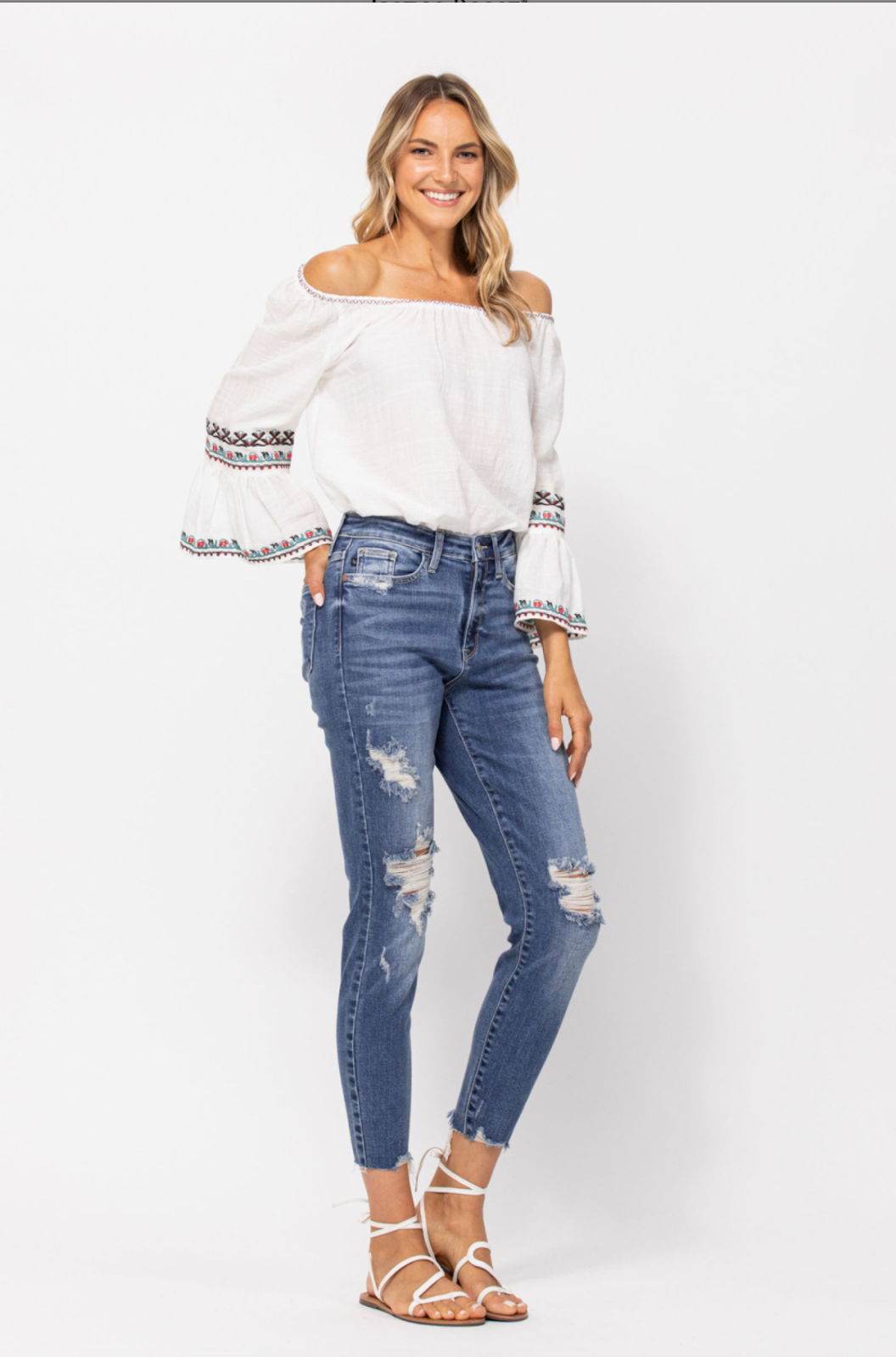 Judy Blue Destroyed Girlfriend Jeans