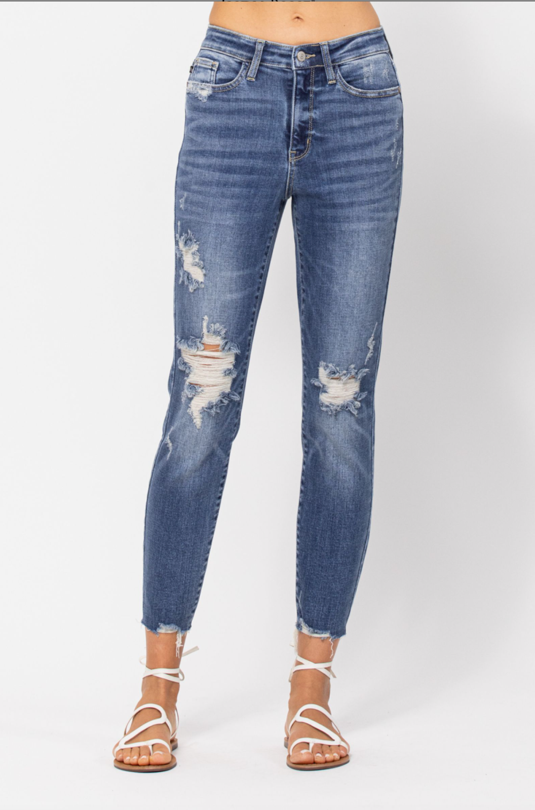 Judy Blue Destroyed Girlfriend Jeans