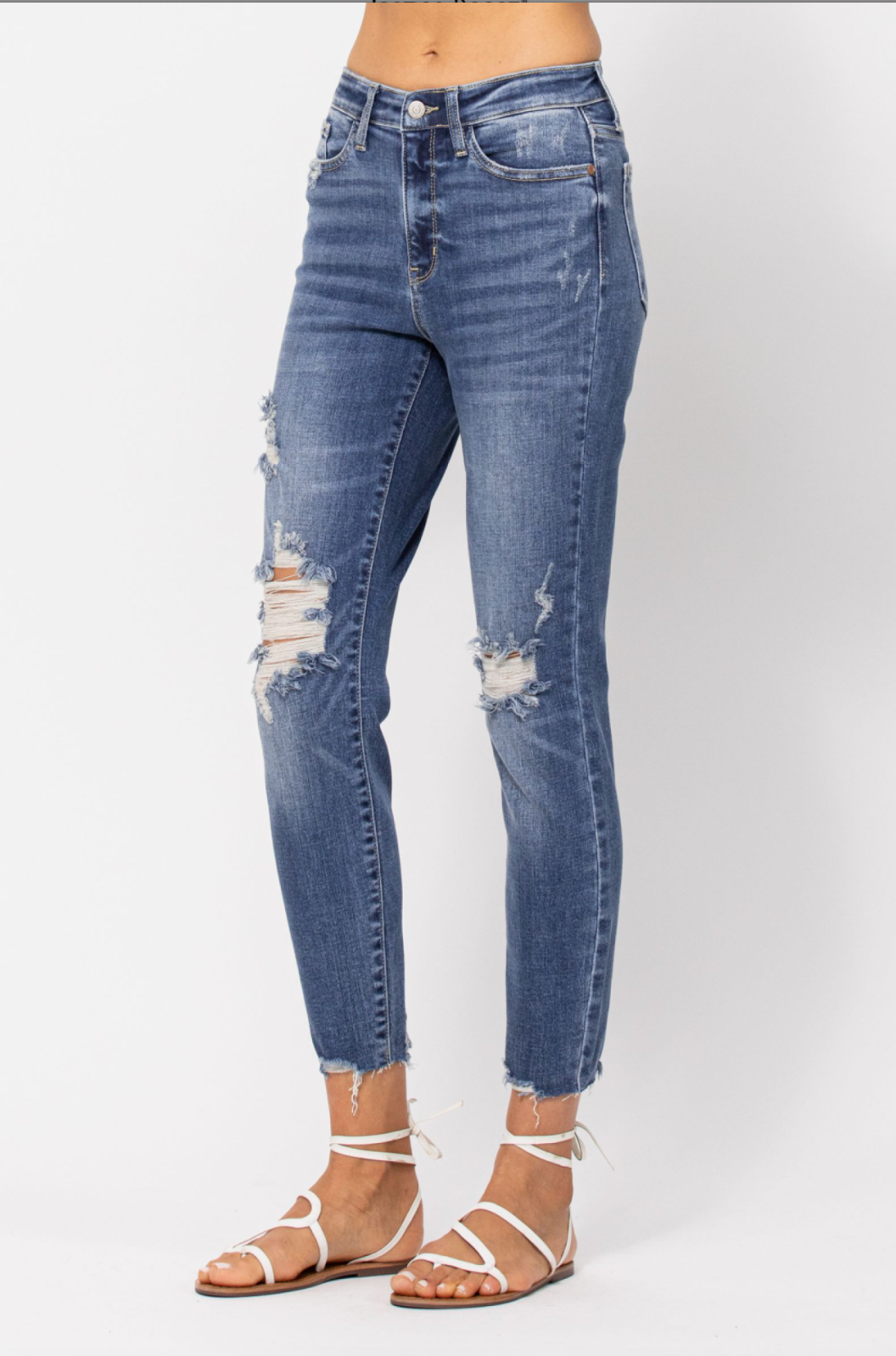 Judy Blue Destroyed Girlfriend Jeans