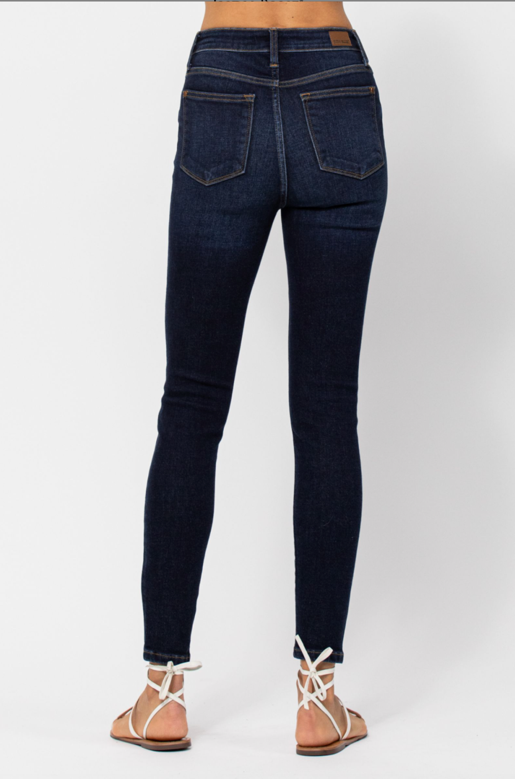 Judy Blue Handsand Skinny Jeans - Dark Wash