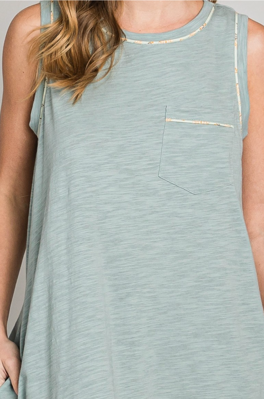 See You Every Time Tank Dress - Mint