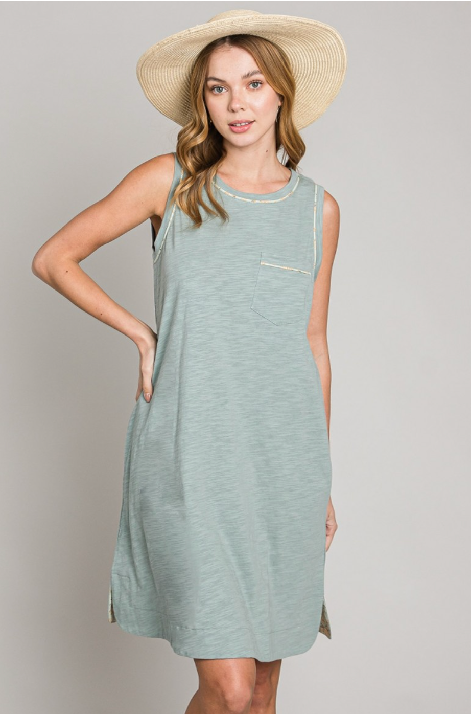 See You Every Time Tank Dress - Mint