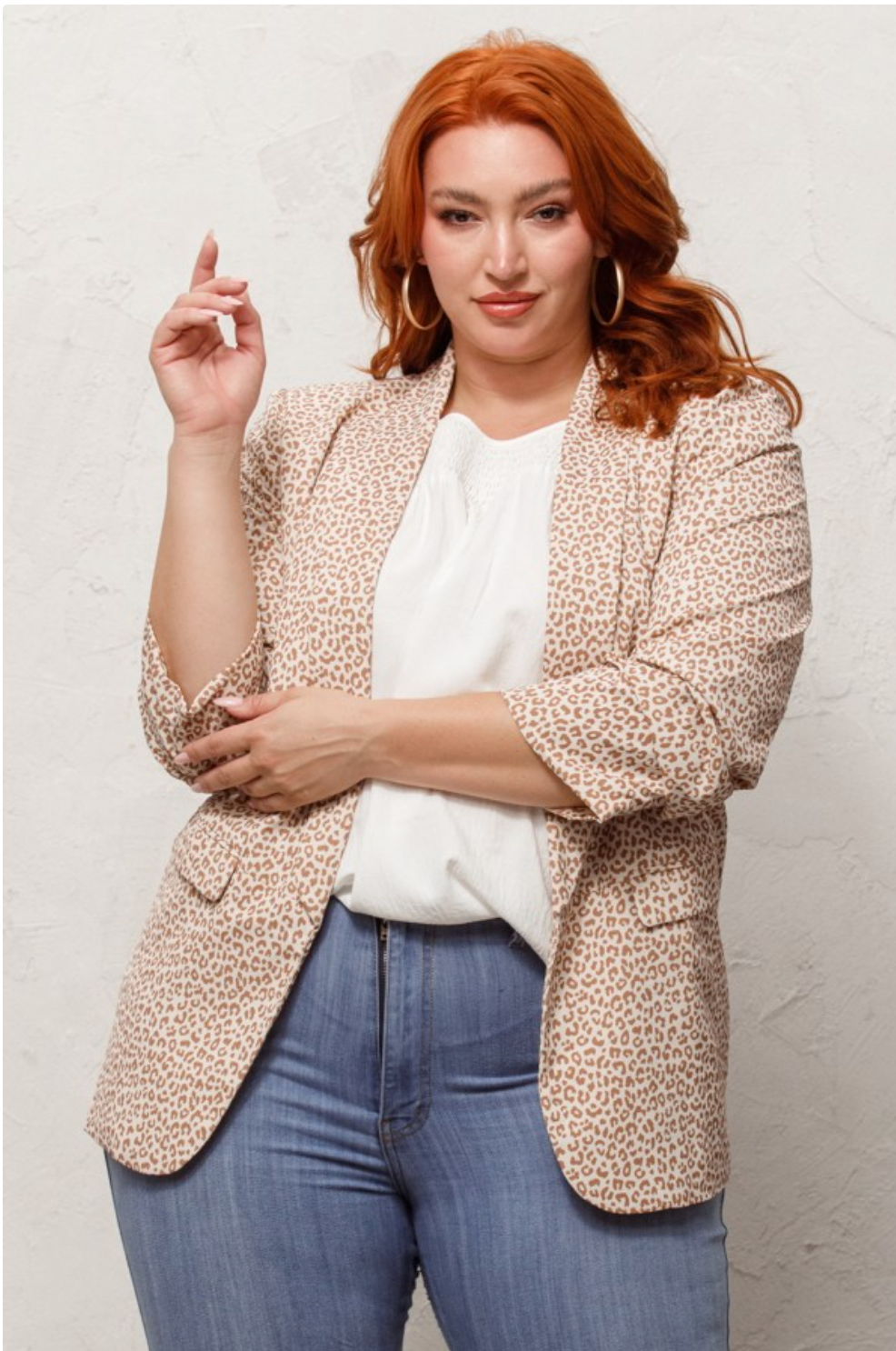 Ready For Success Blazer - Cream Leopard