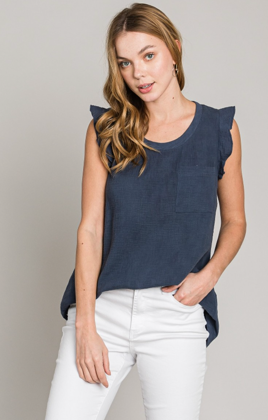 Forget the World  Ruffle Sleeve Top