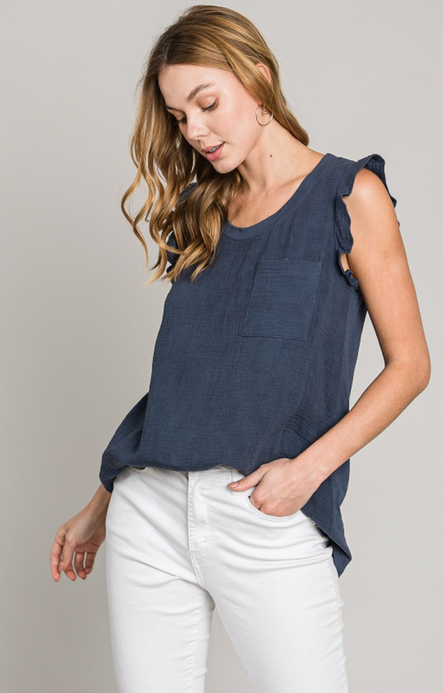 Forget the World  Ruffle Sleeve Top