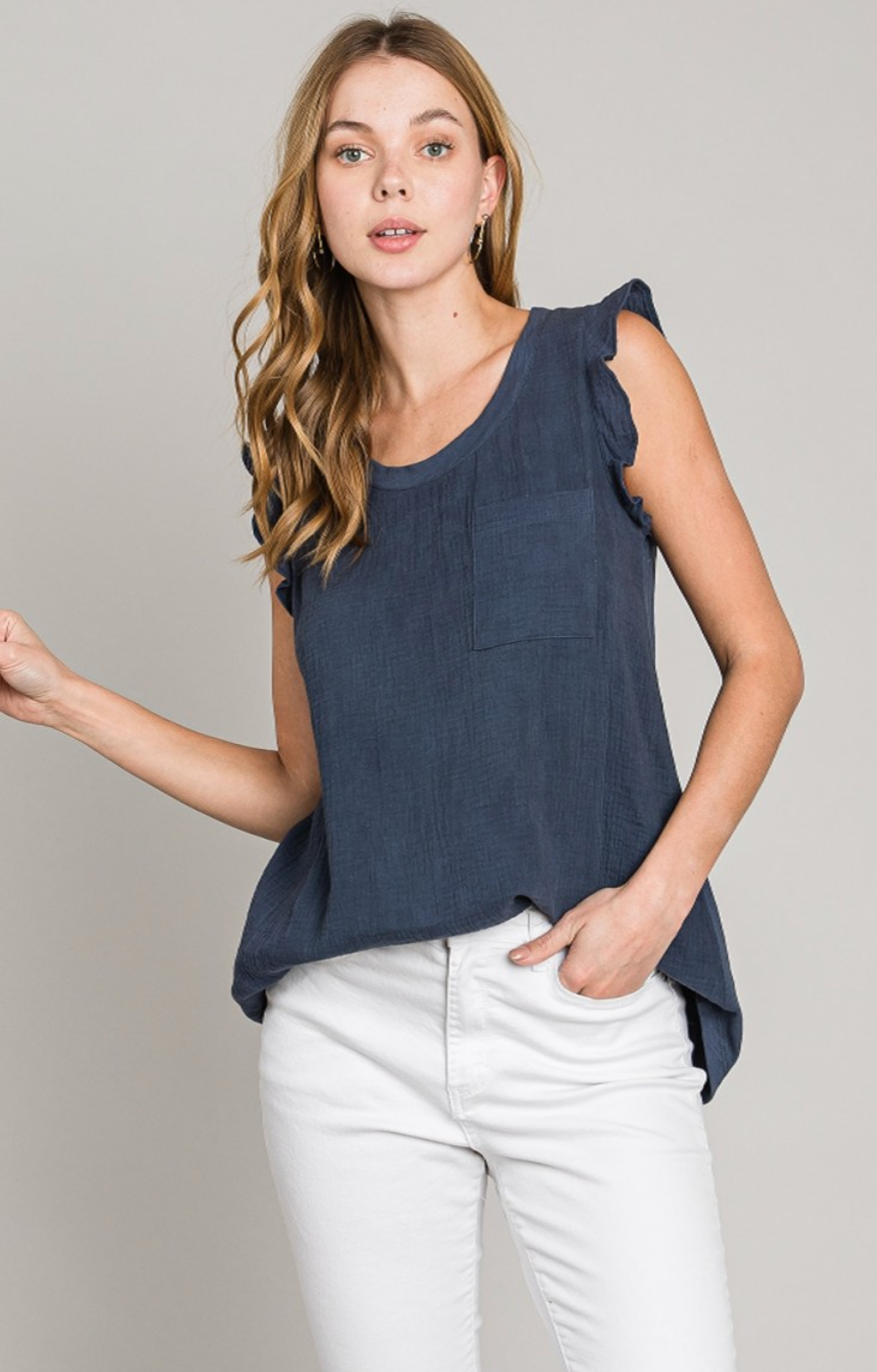 Forget the World  Ruffle Sleeve Top
