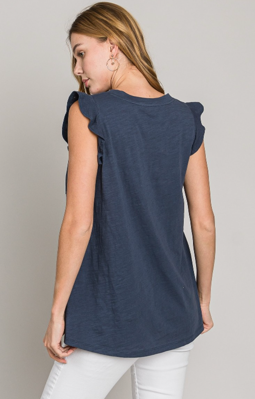 Forget the World  Ruffle Sleeve Top