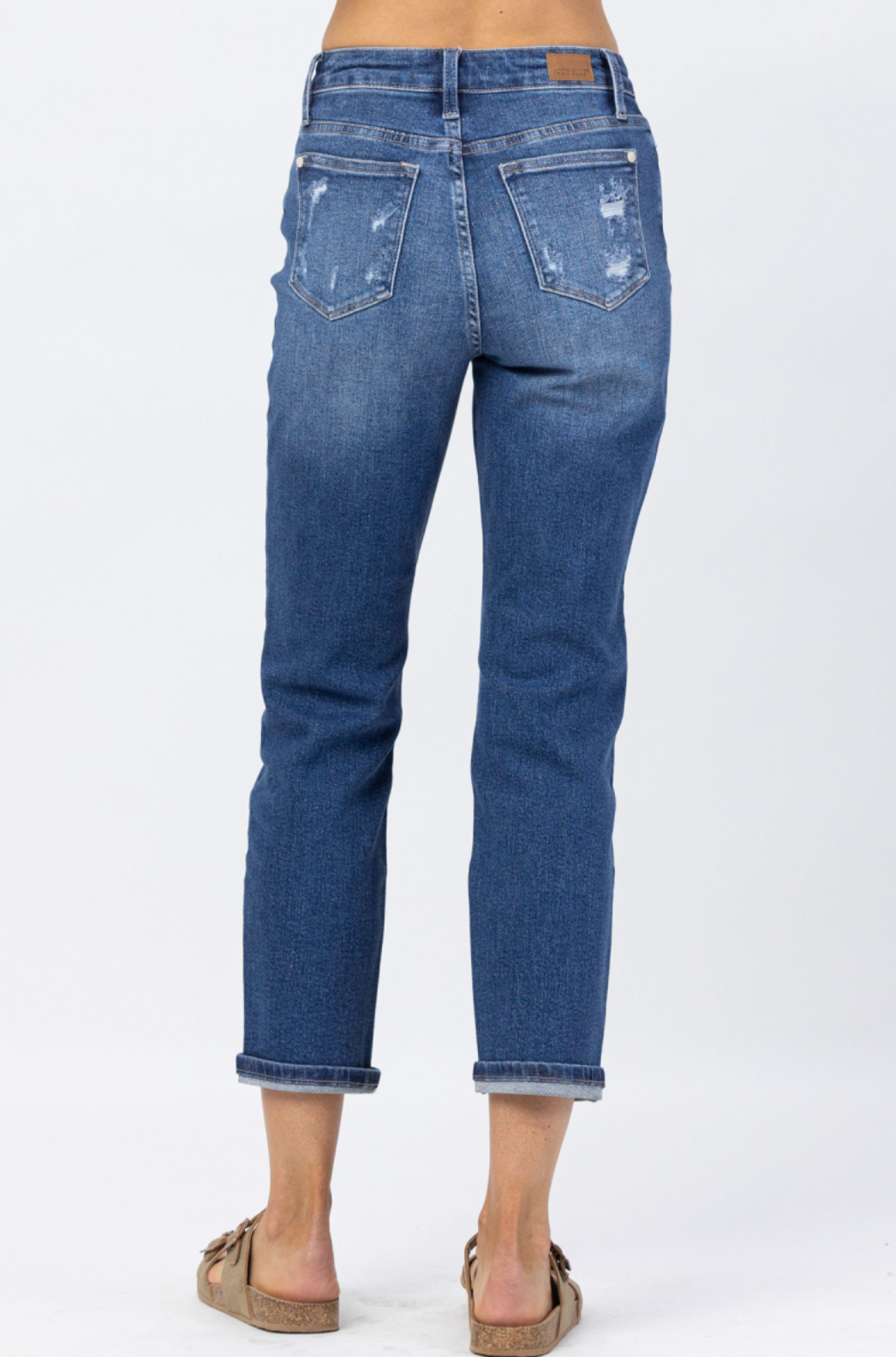 Judy Blue Rainbow Embroidered Girlfriend Jeans