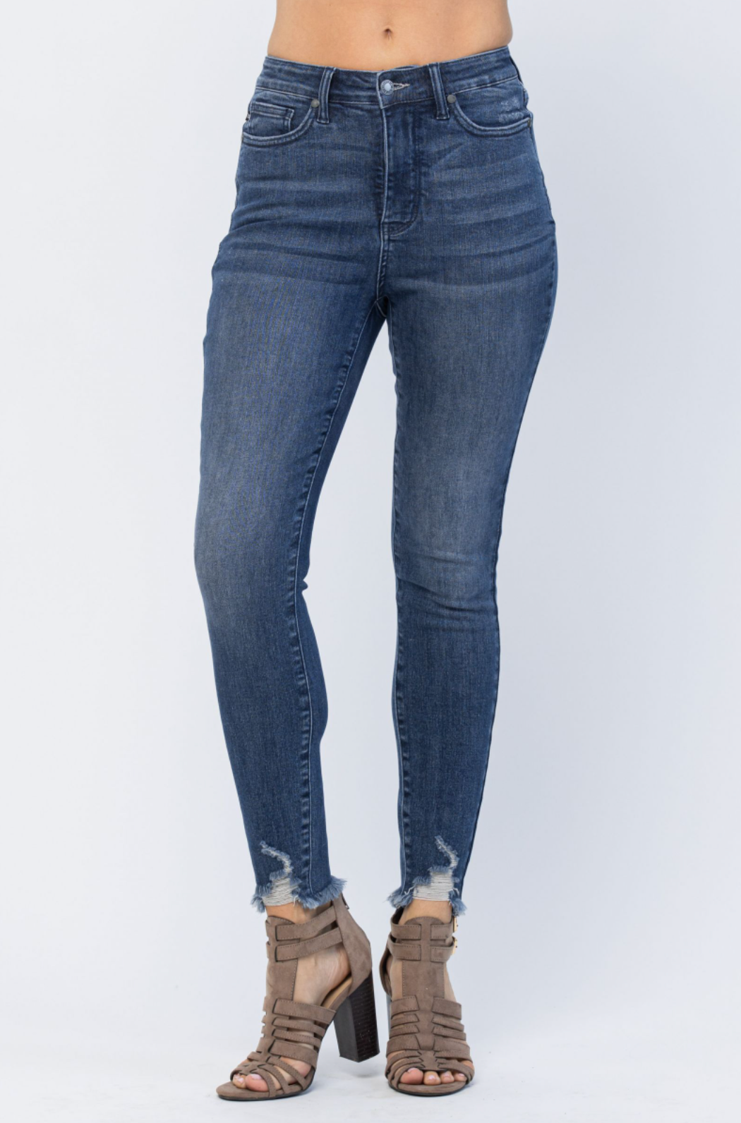 Judy Blue Tummy Control Shark Bite Skinny Jeans