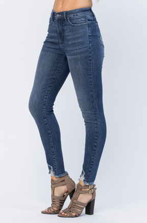 Judy Blue Tummy Control Shark Bite Skinny Jeans