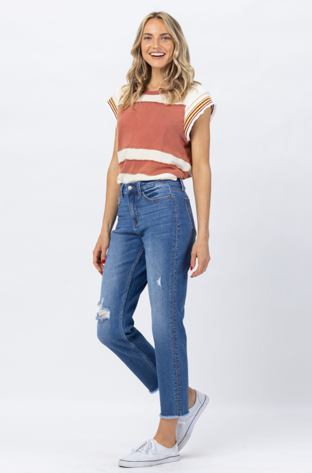 Judy Blue Howdy Embroidered Boyfriend Jeans