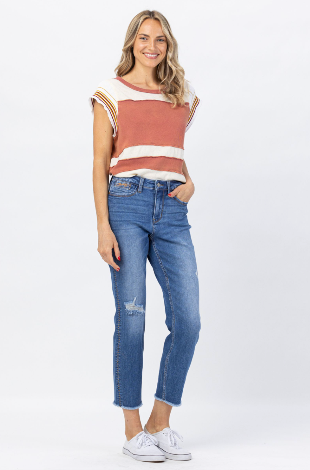 Judy Blue Howdy Embroidered Boyfriend Jeans